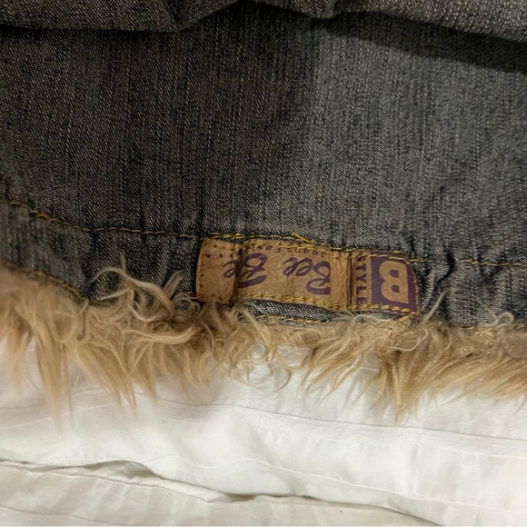 Super cute Brown Denim Maxi Skirt with Fur Trim - Picture 8 of 8